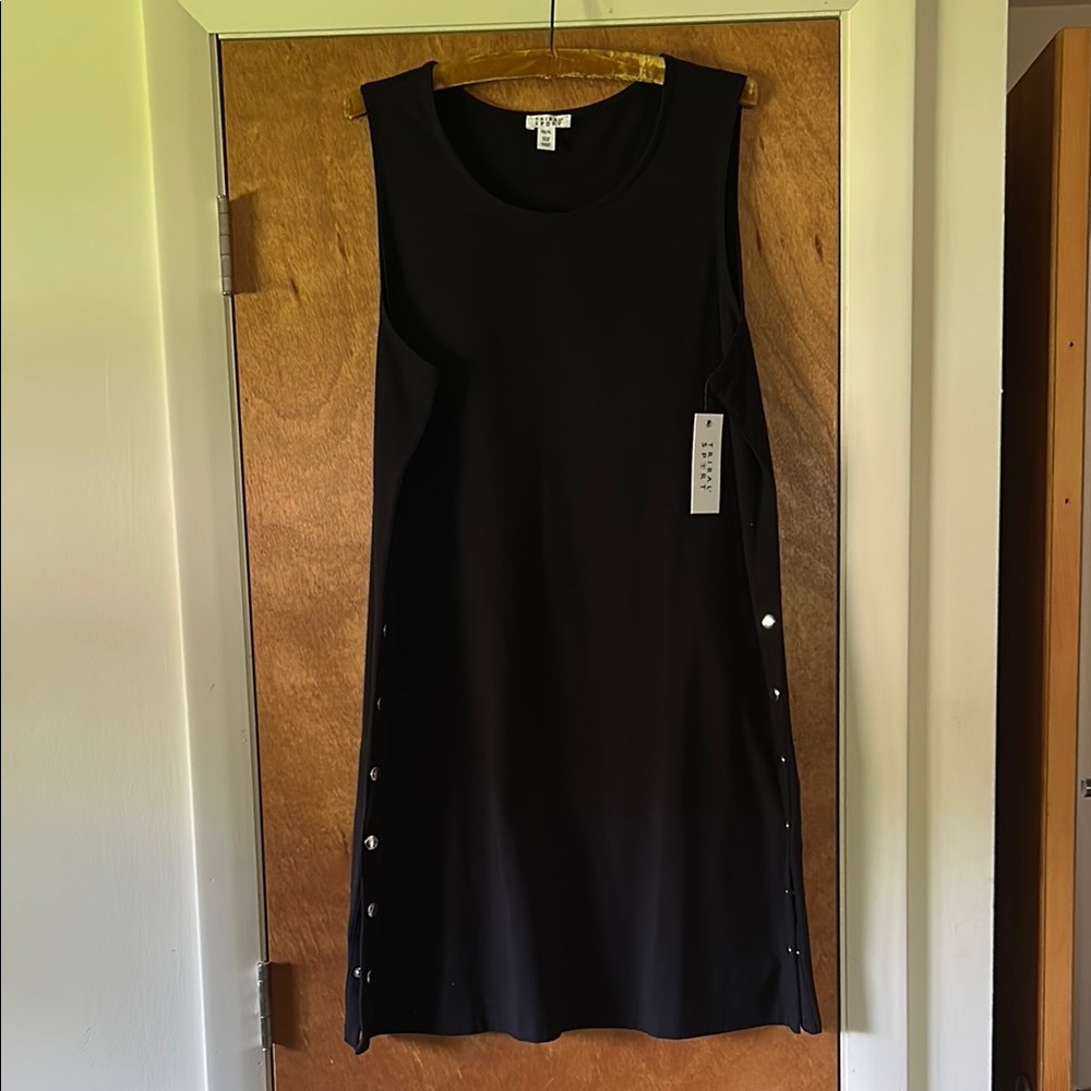 Tribal Black Sleeveless Sheath Dress